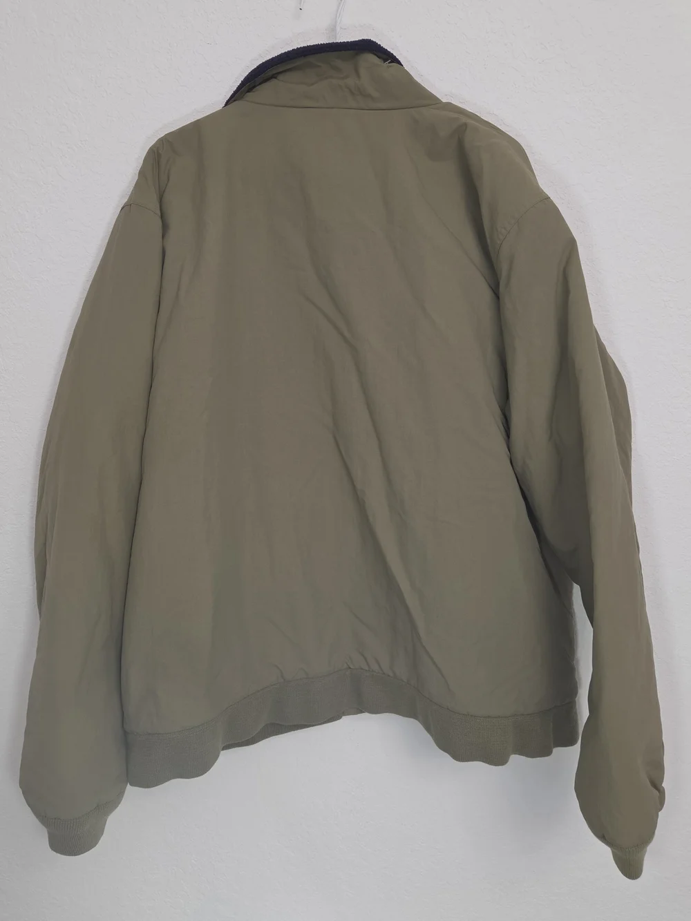 L.L. Bean Olive and Navy Lined Bomber Jacket